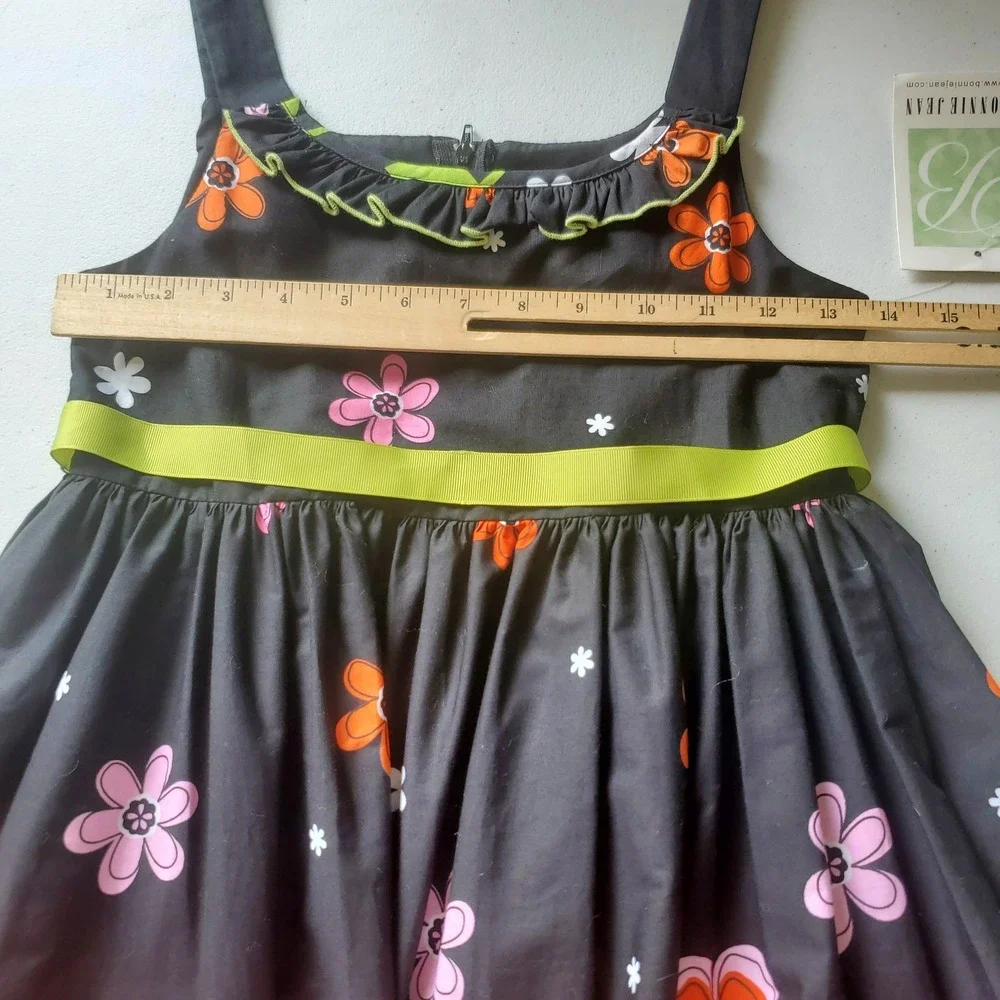 Bonnie Jean Empire Waist‎ Floral Fit Flare Dress Girls 10 Ribbon Sash NEW Party